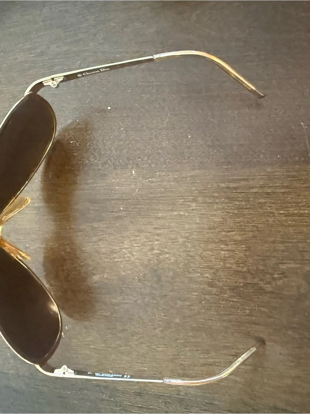Dior Gold Brown Aviator Sunglasses